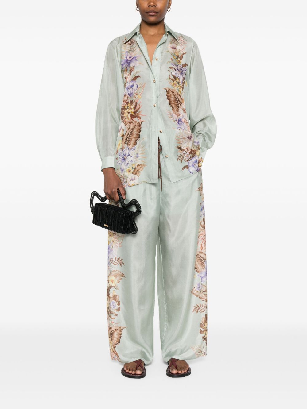 Zimmermann Coco Printed Silk Trousers