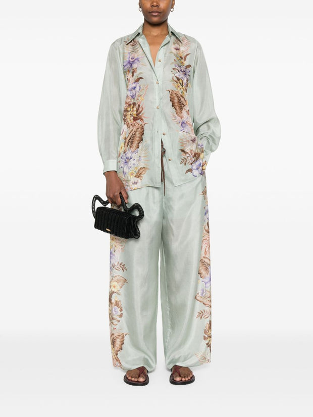 Zimmermann Coco Printed Silk Trousers
