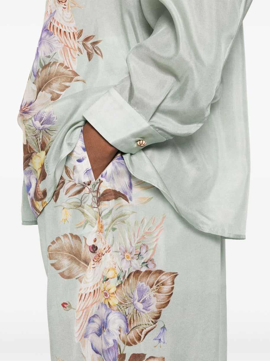 Zimmermann Coco Printed Silk Trousers