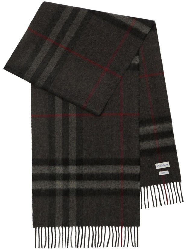 Burberry Check Cashmere Scarf - Grey