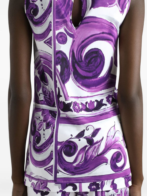 Dolce & Gabbana Maiolica Print Tank Top