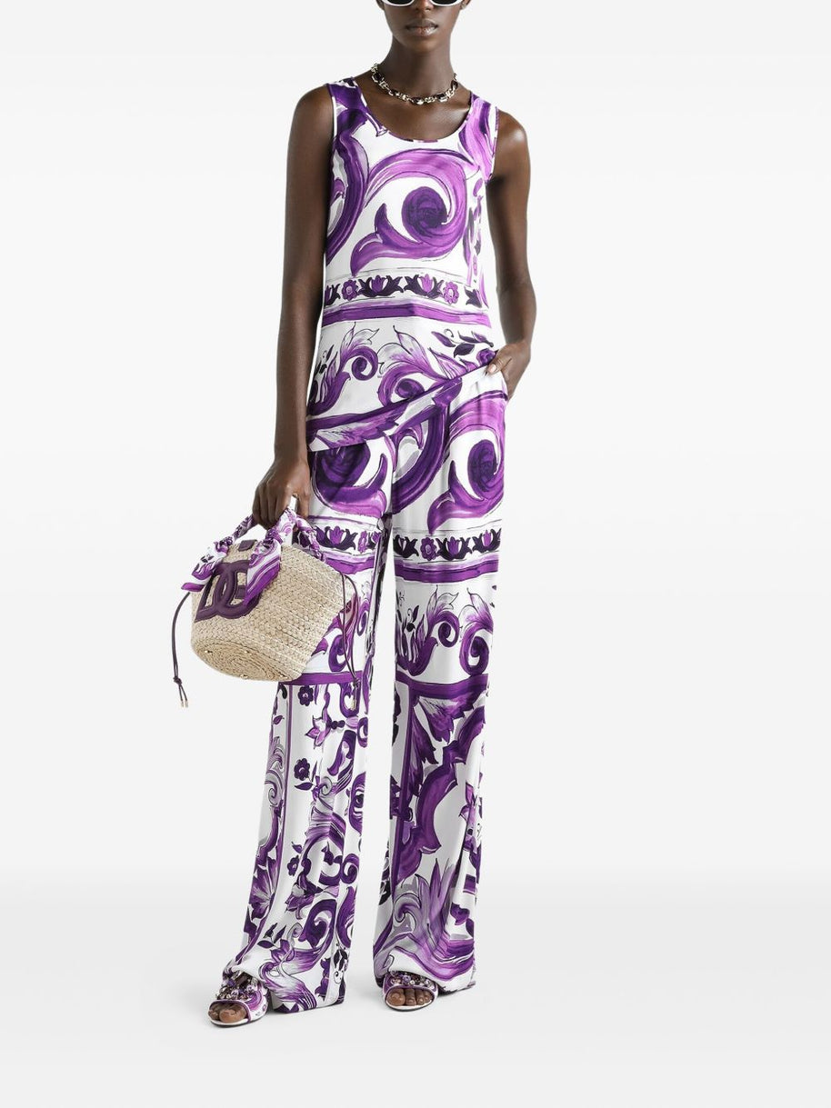 Dolce & Gabbana Maiolica Print Tank Top