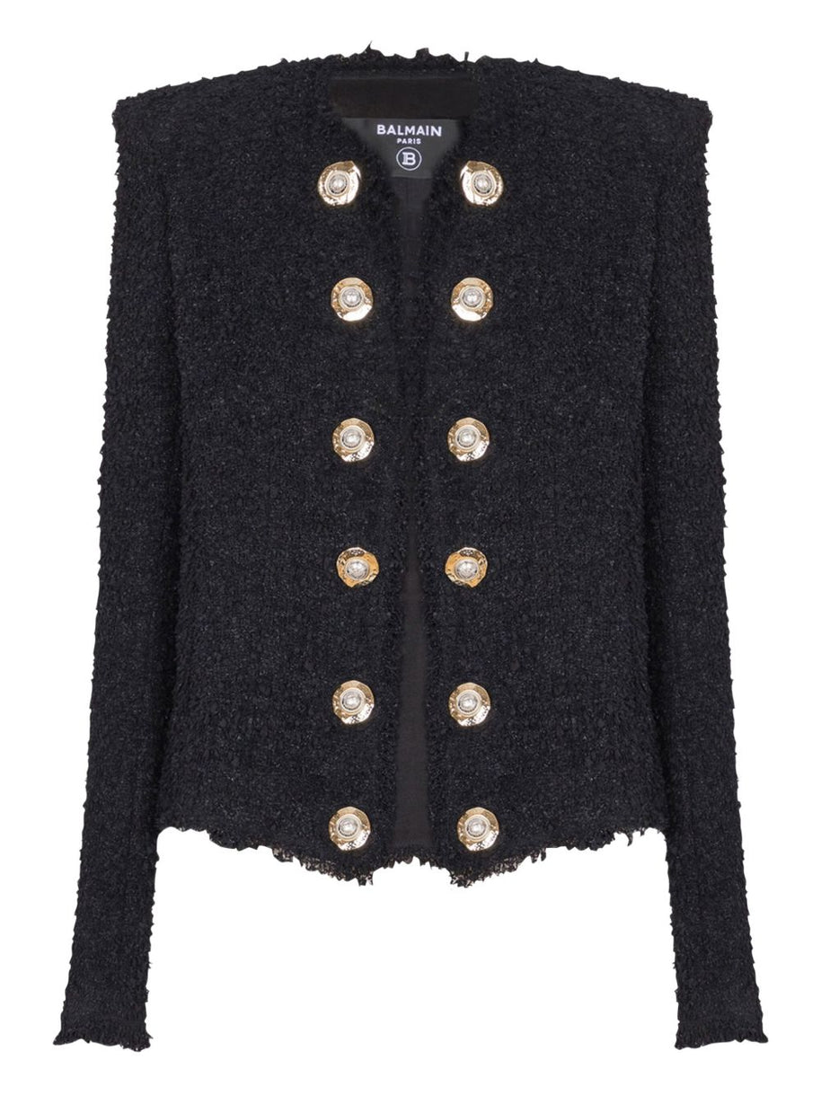 Balmain Tweed Short Jacke - Black