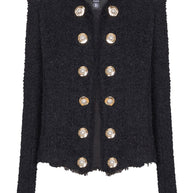 Balmain Tweed Short Jacke - Black