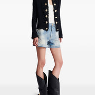 Balmain Tweed Short Jacke - Black