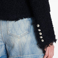 Balmain Tweed Short Jacke - Black