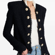 Balmain Tweed Short Jacke - Black