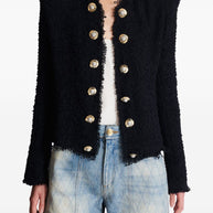 Balmain Tweed Short Jacke - Black