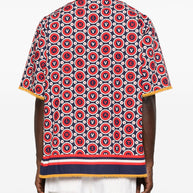 Valentino Bulles Royales Cotton Bowling Shirt - Blue