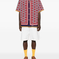 Valentino Bulles Royales Cotton Bowling Shirt - Blue
