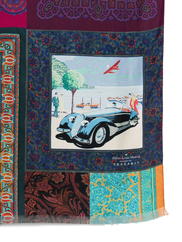 Pierre Louis Mascia Silk Printed Scarf - Purple