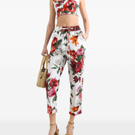 Dolce & Gabbana Flower Print Cotton Top - White