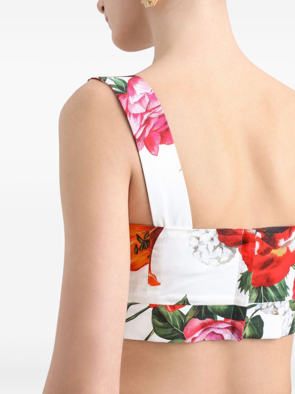 Dolce & Gabbana Flower Print Cotton Top - White