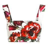 Dolce & Gabbana Flower Print Cotton Top - White