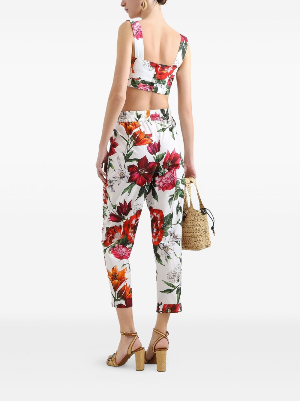 Dolce & Gabbana Flower Print Cotton Top - White