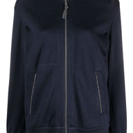 Brunello Cucinelli Cotton And Silk Hoodie - Blue