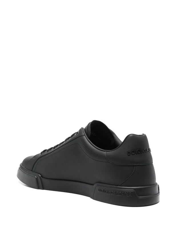 Dolce & Gabbana Portofino Leather Sneakers - Black