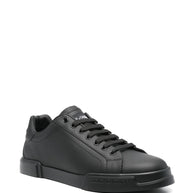 Dolce & Gabbana Portofino Leather Sneakers - Black