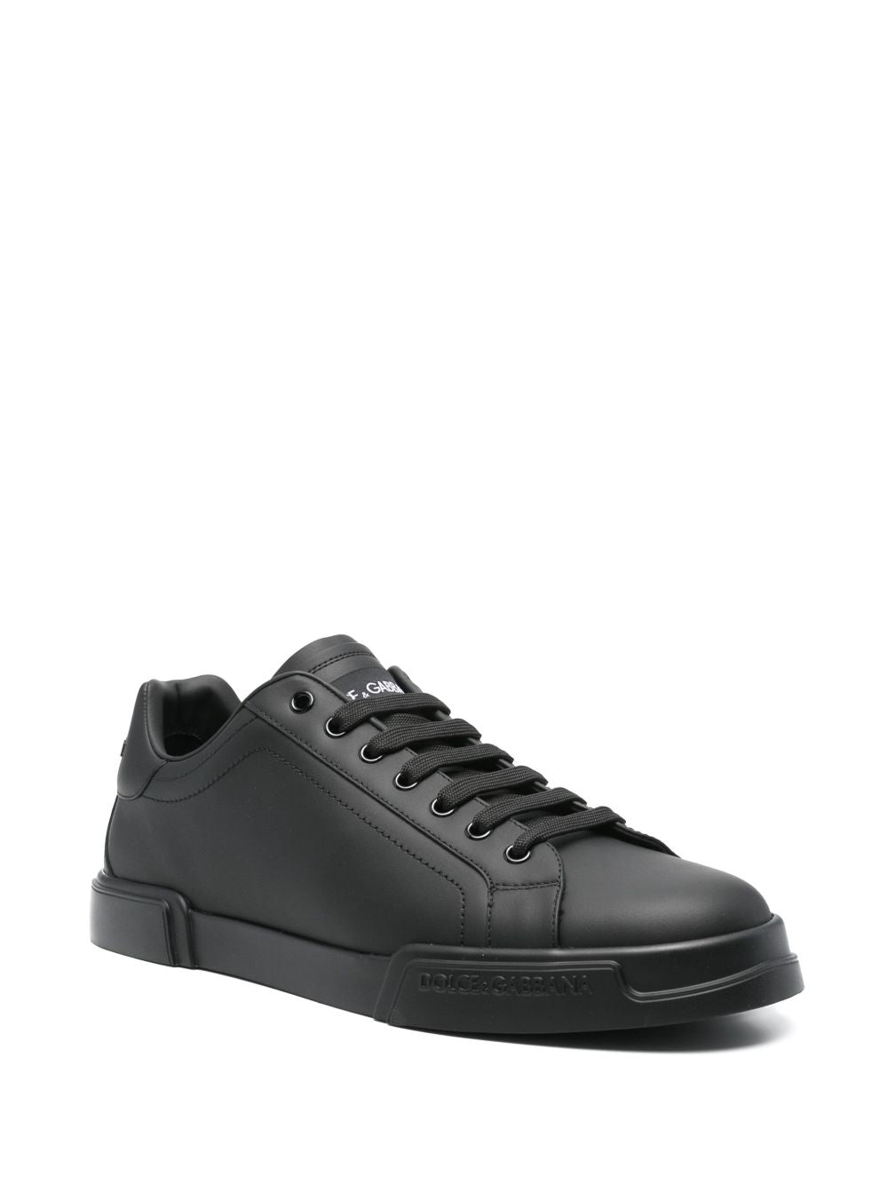 Dolce & Gabbana Portofino Leather Sneakers - Black