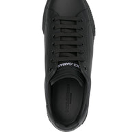 Dolce & Gabbana Portofino Leather Sneakers - Black