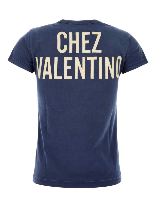 Valentino Printed Cotton T-shirt - Blue