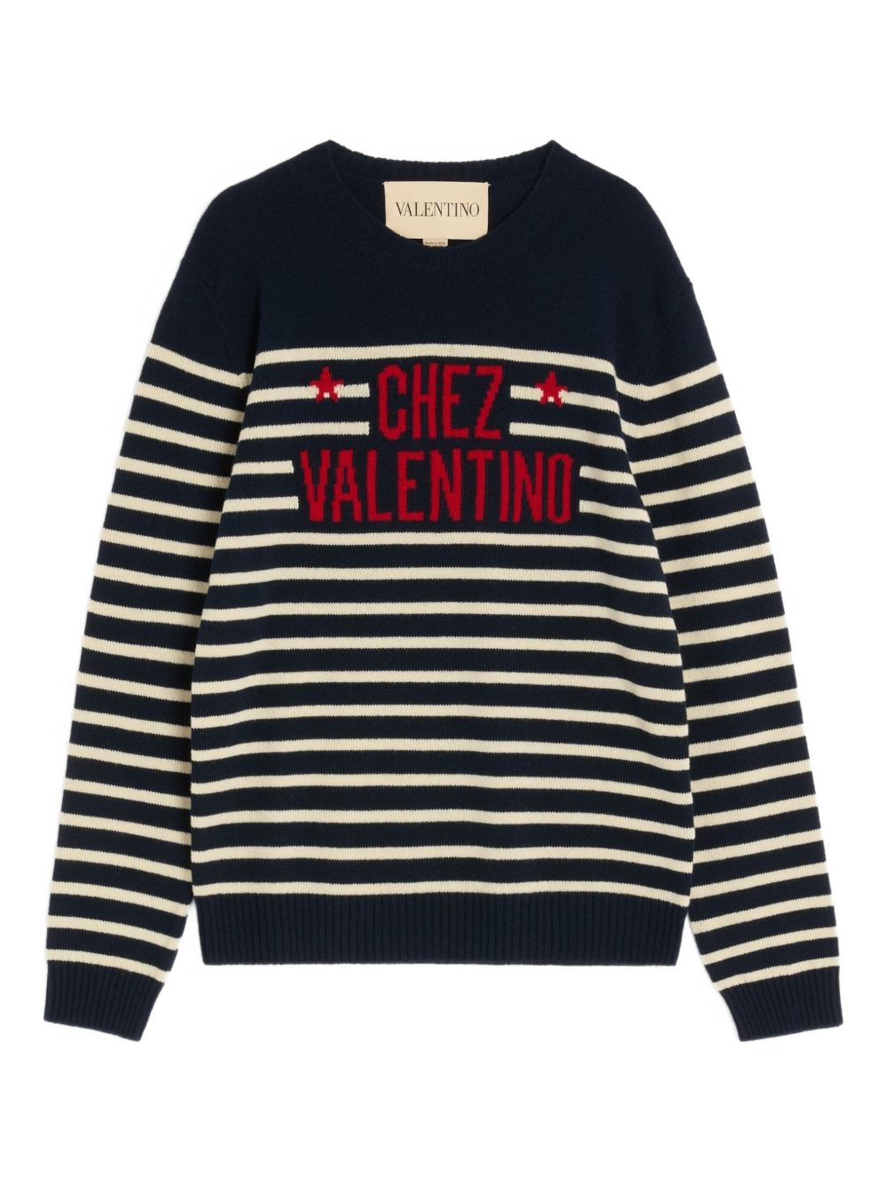 Valentino Chez Valentino Wool Striped Sweater - Blue