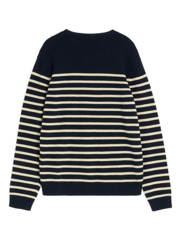 Valentino Chez Valentino Wool Striped Sweater - Blue