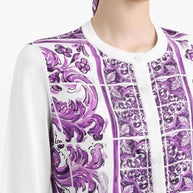 Dolce & Gabbana Maiolica Print Silk Cardigan
