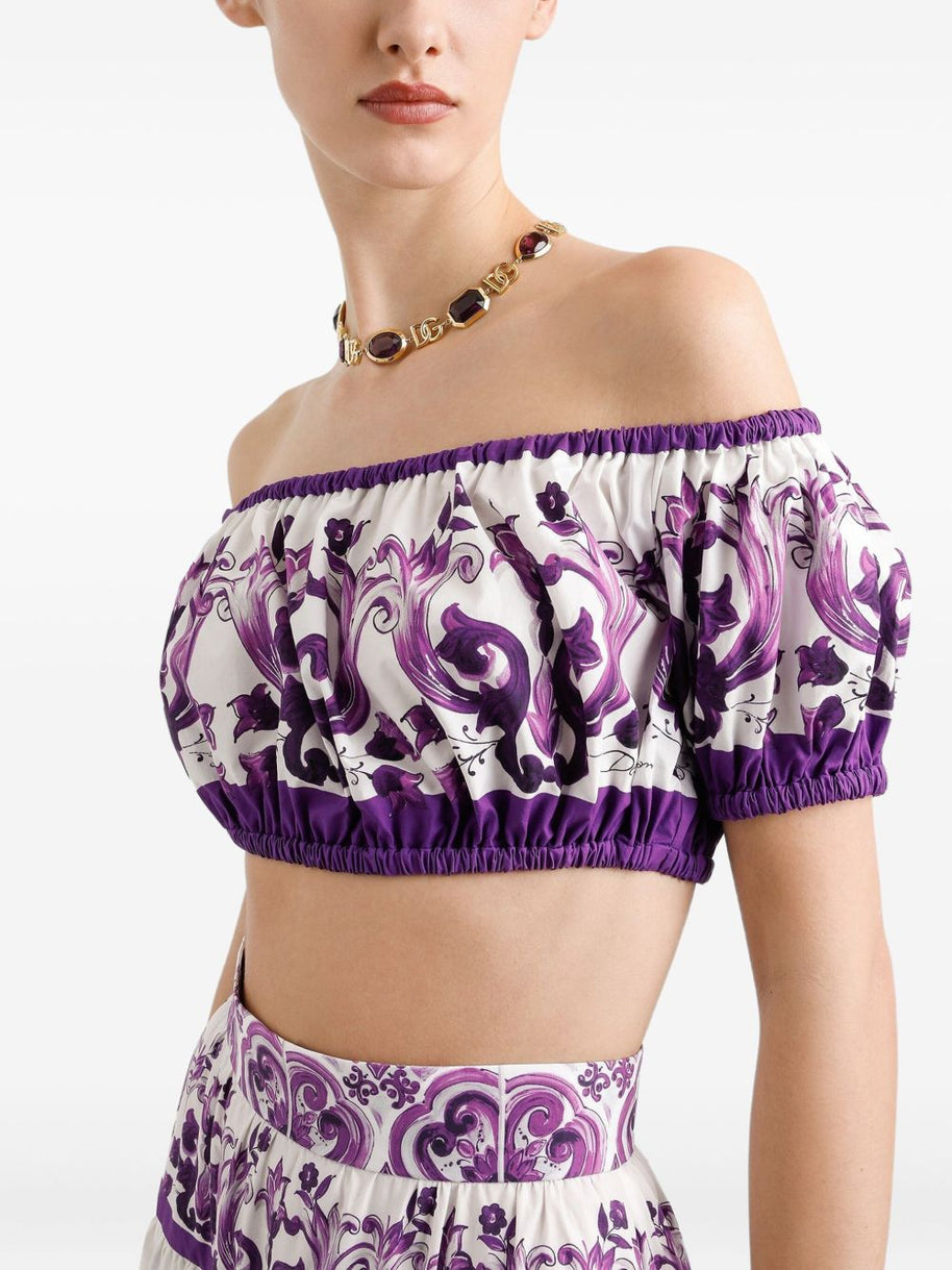 Dolce & Gabbana Maiolica Print Cotton Top