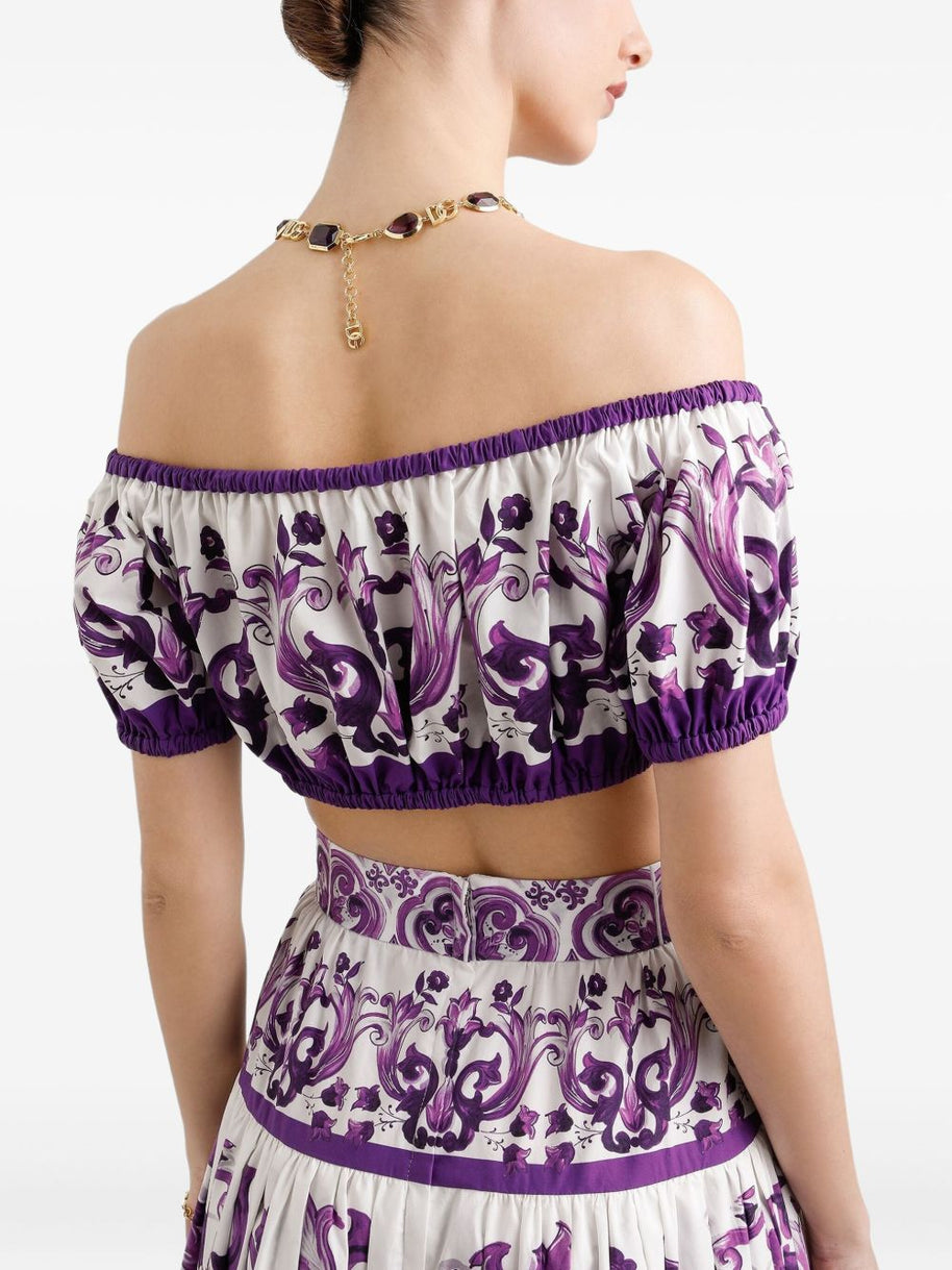 Dolce & Gabbana Maiolica Print Cotton Top
