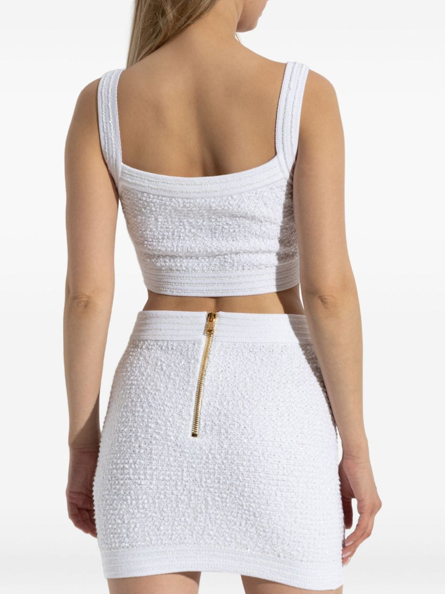 Balmain Tweed Top - White
