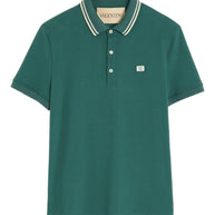 Valentino VLogo Signature Cotton Polo Shirt - Green