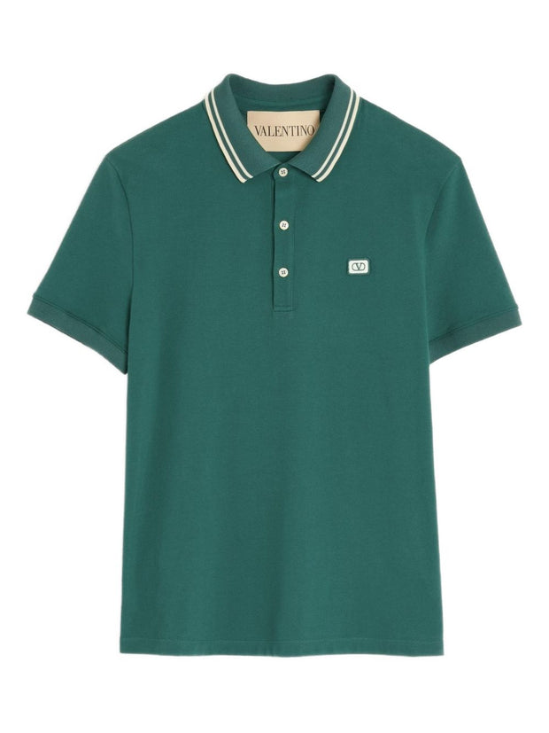 Valentino VLogo Signature Cotton Polo Shirt - Green