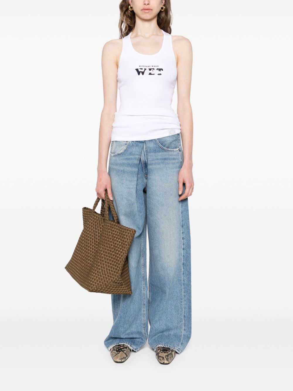 Stella McCartney  Slippery When Wet Tank Top  - White