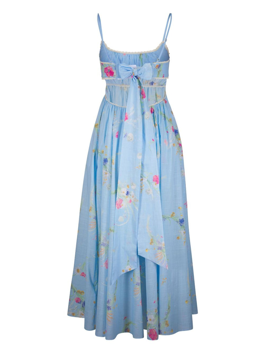 Zimmermann Lucky Printed Cotton Maxi Dress - Clear Blue