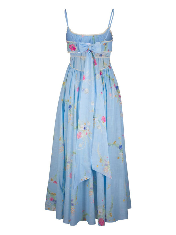 Zimmermann Lucky Printed Cotton Maxi Dress - Clear Blue