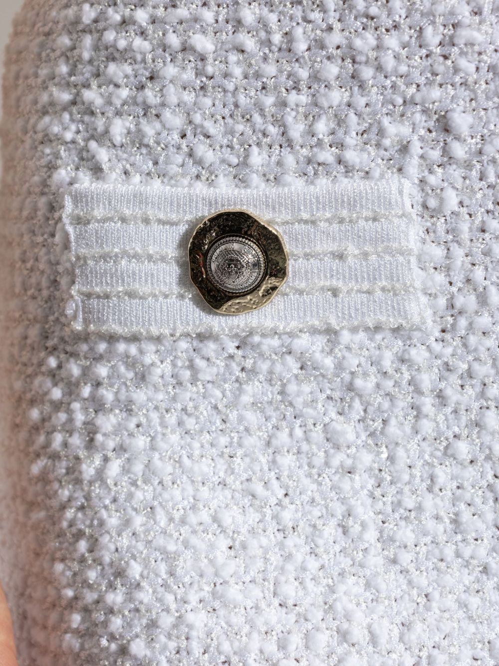 Balmain Tweed Mini Skirt - White