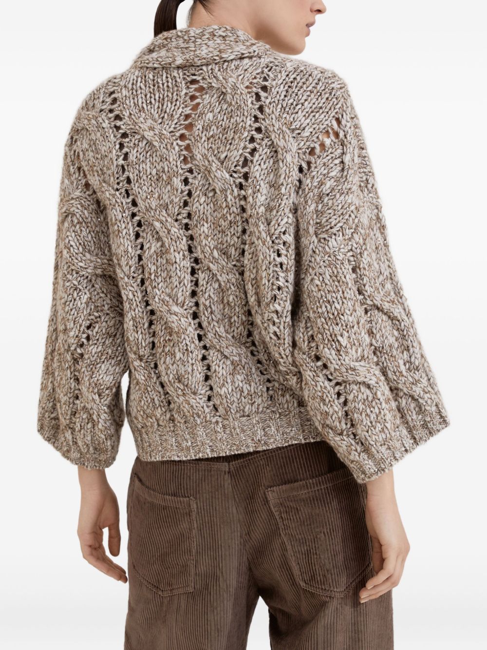 Brunello Cucinelli Wool And Cashmere Cardigan - Beige