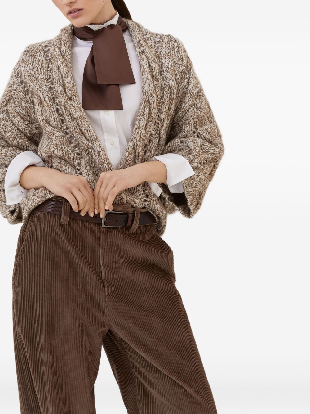 Brunello Cucinelli Wool And Cashmere Cardigan - Beige