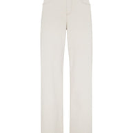 Brunello Cucinelli Stretch Dyed Denim Loose Barrel Trousers With Monili