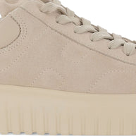 HOGAN PRE H-Stripes Leather Sneakers - Beige