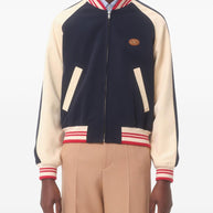 Valentino Wool And Cotton Bomber Jacket With Vlogo And Le Chat De La Maison Patch