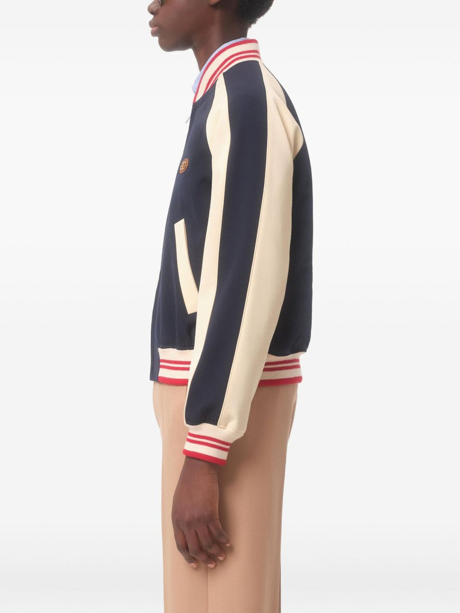 Valentino Wool And Cotton Bomber Jacket With Vlogo And Le Chat De La Maison Patch