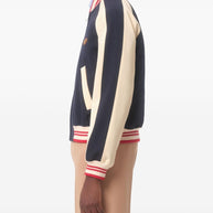 Valentino Wool And Cotton Bomber Jacket With Vlogo And Le Chat De La Maison Patch