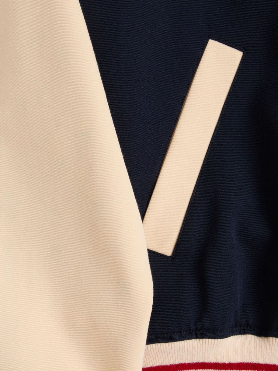 Valentino Wool And Cotton Bomber Jacket With Vlogo And Le Chat De La Maison Patch