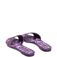 Dolce & Gabbana Maiolica Print Flat Sandals Purple