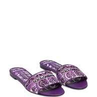Dolce & Gabbana Maiolica Print Flat Sandals Purple