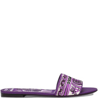 Dolce & Gabbana Maiolica Print Flat Sandals Purple