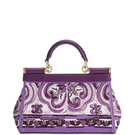 Dolce & Gabbana Majolica Print Sicily Small Leather Handbag