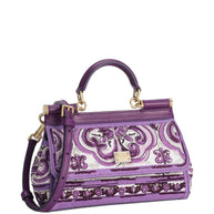 Dolce & Gabbana Majolica Print Sicily Small Leather Handbag